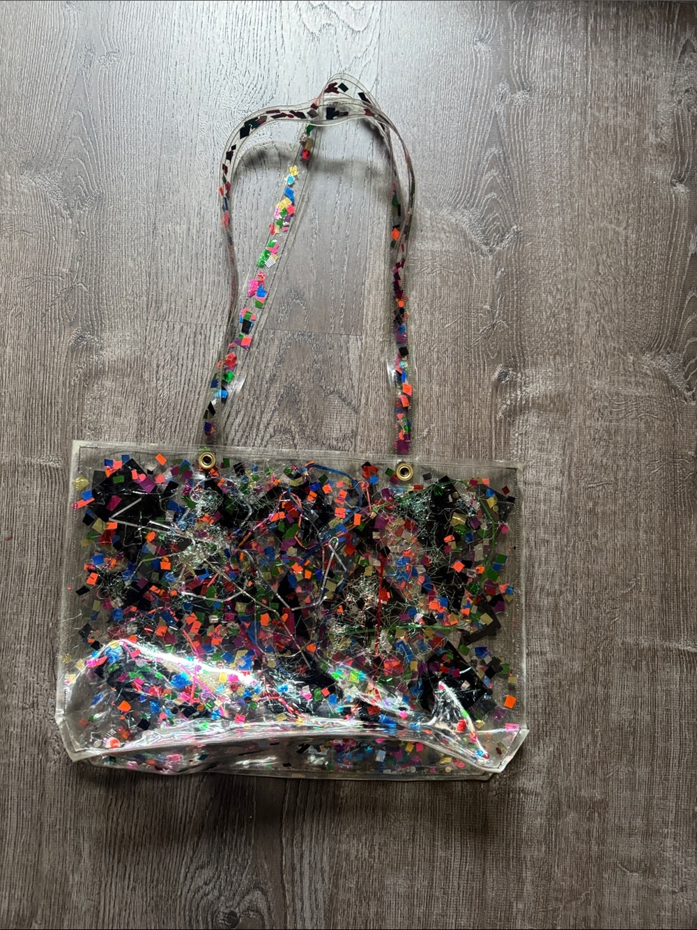 Y2K Clear Confetti Tote Bag - Multicolor